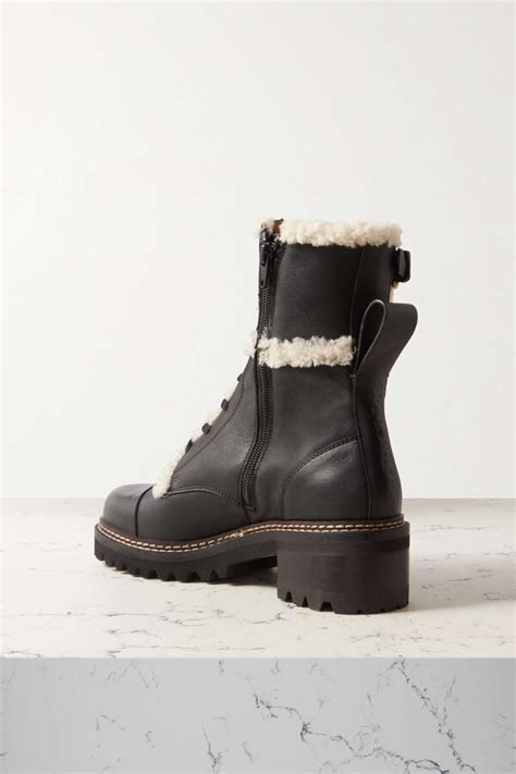 see by chloe boots black|see by chloe shearling boots.